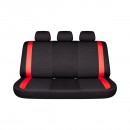 Set huse scaune auto universale negru-rosu Diamond, piele ecologica matlasata 9 piese