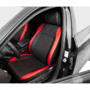 Set huse scaune auto universale negru-rosu Diamond, piele ecologica matlasata 9 piese