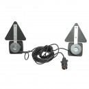Set lampi LED magnetice cu triunghiuri reflectorizante pentru remorca, fisa 7 pini, cablu 2,5m cablu fisa = 7,5 m
