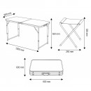 Set masa pliabila camping cu 4 scaune din aluminiu, portabila tip valiza, reglabila pe inaltime 120x60cm Breckner Germany