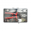 Set multifunctional 5 in 1 cu foarfeca, cleste patent taiere, sertizare, sfic, dezizolare cabluri