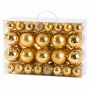 Set ornamente plastic de craciun / auriu - 68