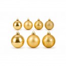 Set ornamente plastic de craciun / auriu - 68