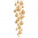 Set ornamente plastic de craciun / bej-auriu 62p