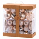 Set ornamente plastic de craciun / bej-deschis - 78p