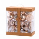 Set ornamente plastic de craciun / bej-deschis - 78p