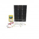 Set panou solar 50W fotovoltaic monocristalin 670x540x30mm 12-24V baterie 12/17Ah 4 becuri 9W Breckner Germany
