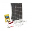 Set panou solar 50W fotovoltaic monocristalin 670x540x30mm 12-24V baterie 12/17Ah 4 becuri 9W Breckner Germany