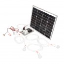 Set panou solar 50W fotovoltaic monocristalin 670x540x30mm 12-24V priza bricheta cu 4 becuri 9W Breckner Germany