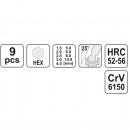 Set profesional 9 chei imbus hexagonale, Yato YT-0505, Cr-V, 1.5-10mm
