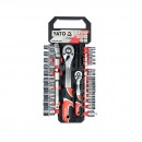 Set tubulare cu accesorii clichet 1/4'', 1/2 '', 51 piese, Cr-V