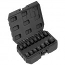 Set tubulare impact 1/2, 10-27mm, 15 piese in cutie cu adaptor 3/8