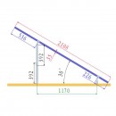 Sistem complet montare, structura acoperis pentru 4 panouri solare fotovoltaice cu unghi reglabil 15-30 grade Breckner Germany