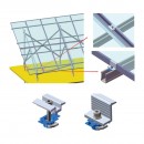 Sistem complet montare, structura pe sol pentru 22 panouri solare fotovoltaice unghi 35 grade Breckner Germany