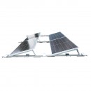 Sistem montaj, structura prinderi 10 panouri solare Est-Vest din otel galvanizat cu profil triunghiular 1700mm