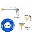 Sistem pentru vopsit pistol si furtun 15.24 m, 248 Bar, Unghiuri de pulverizare 0 - 50 de grade, Aluminiu/Inox