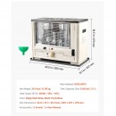 Soba terasa cu motorina/gaz lampant, Suprafata incalzire 30 m², Oprire automata, Rezervor 14 l, Consum 0.8-1 l/h