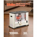Soba terasa cu motorina/gaz lampant, Suprafata incalzire 30 m², Oprire automata, Rezervor 14 l, Consum 0.8-1 l/h