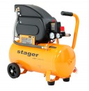 Stager Air 20D24 compresor aer, 24L, 8bar, 200L/min, monofazat, angrenare directa - 6960270410234