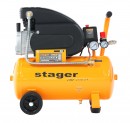 Stager Air 20D24 compresor aer, 24L, 8bar, 200L/min, monofazat, angrenare directa - 6960270410234