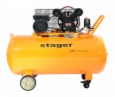 Stager Air 32C250 compresor aer, 250L, 10bar, 324L/min, monofazat, angrenare curea - 6960270410302