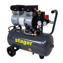 Stager HM0.75JW/24 compresor aer, 24L, 8bar, 165 L/min, monofazat, angrenare directa, silentios - 6960270410029