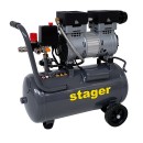Stager HM0.75JW/24 compresor aer, 24L, 8bar, 165 L/min, monofazat, angrenare directa, silentios - 6960270410029