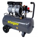 Stager HM0.75JW/50 compresor aer, 50L, 8bar, 165L/min, monofazat, angrenare directa, silentios - 6960270410036