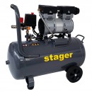 Stager HM0.75JW/50 compresor aer, 50L, 8bar, 165L/min, monofazat, angrenare directa, silentios - 6960270410036