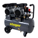 Stager HM0.75x2JW/50 compresor aer, 50L, 8bar, 330L/min, monofazat, angrenare directa, silentios - 6960270410043