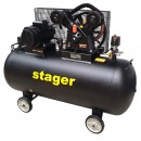 Stager HMV0.6/370-10 compresor aer, 370L, 10bar, 600L/min, trifazat, angrenare curea - 6960270410142