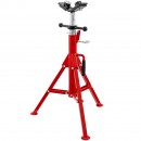 Suport cu role pentru tevi, Cap in V, Portabil, Pliabil, capacitate 1140 kg, Inaltime reglabila 71-131 cm