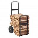 Suport de lemne carucior cu husa, Vivatechnix, 2 x roti, max 590 kg, Otel, 183.5x36.2x122 cm