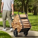 Suport de lemne carucior cu husa, Vivatechnix, 2 x roti, max 590 kg, Otel, 183.5x36.2x122 cm