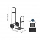 Suport de lemne carucior cu husa, Vivatechnix, 2 x roti, max 590 kg, Otel, 183.5x36.2x122 cm