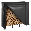 Suport de lemne cu husa impermeabila, pentru seminee, Vivatechnix 1220 × 320 × 1180 mm, Otel, Negru