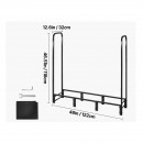Suport de lemne cu husa impermeabila, pentru seminee, Vivatechnix 1220 × 320 × 1180 mm, Otel, Negru