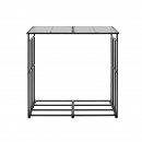 Suport de lemne pentru seminee, cu acoperis, Vivatechnix 1430 × 70 × 1430 mm, Otel, Negru