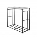Suport de lemne pentru seminee, cu acoperis, Vivatechnix 1430 × 70 × 1430 mm, Otel, Negru