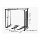 Suport de lemne pentru seminee, cu acoperis, Vivatechnix 1430 × 70 × 1430 mm, Otel, Negru