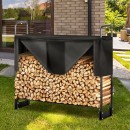 Suport de lemne pentru seminee/sobe, Vivatechnix 1321 x 360 x 1170 mm, Otel, Negru, Husa impermeabila