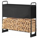 Suport de lemne pentru seminee/sobe, Vivatechnix 1321 x 360 x 1170 mm, Otel, Negru, Husa impermeabila