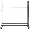 Suport mobil pentru 12 anvelope, 4 x roti, 1585 x 570 x 1520 mm, max 180 kg, 2 rafturi cu inaltime ajustabila, Otel