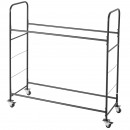 Suport mobil pentru 12 anvelope, 4 x roti, 1585 x 570 x 1520 mm, max 180 kg, 2 rafturi cu inaltime ajustabila, Otel