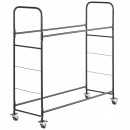 Suport mobil pentru 12 anvelope, 4 x roti, 1585 x 570 x 1520 mm, max 180 kg, 2 rafturi cu inaltime ajustabila, Otel