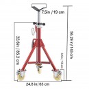 Suport pentru tevi 1/2-12 inch, Portabil, 3 x roti, capacitate 400 kg, Inaltime reglabila 71-131 cm