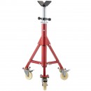 Suport pentru tevi 1/2-12 inch, Portabil, 3 x roti, capacitate 400 kg, Inaltime reglabila 71-131 cm