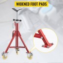 Suport pentru tevi 1/2-12 inch, Portabil, 3 x roti, capacitate 400 kg, Inaltime reglabila 71-131 cm