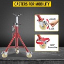 Suport pentru tevi 1/2-12 inch, Portabil, 3 x roti, capacitate 400 kg, Inaltime reglabila 71-131 cm
