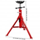 Suport pentru tevi cu cap in V cu 4 role, Portabil, Inaltime reglabila 71-131 cm, capacitate 680 kg